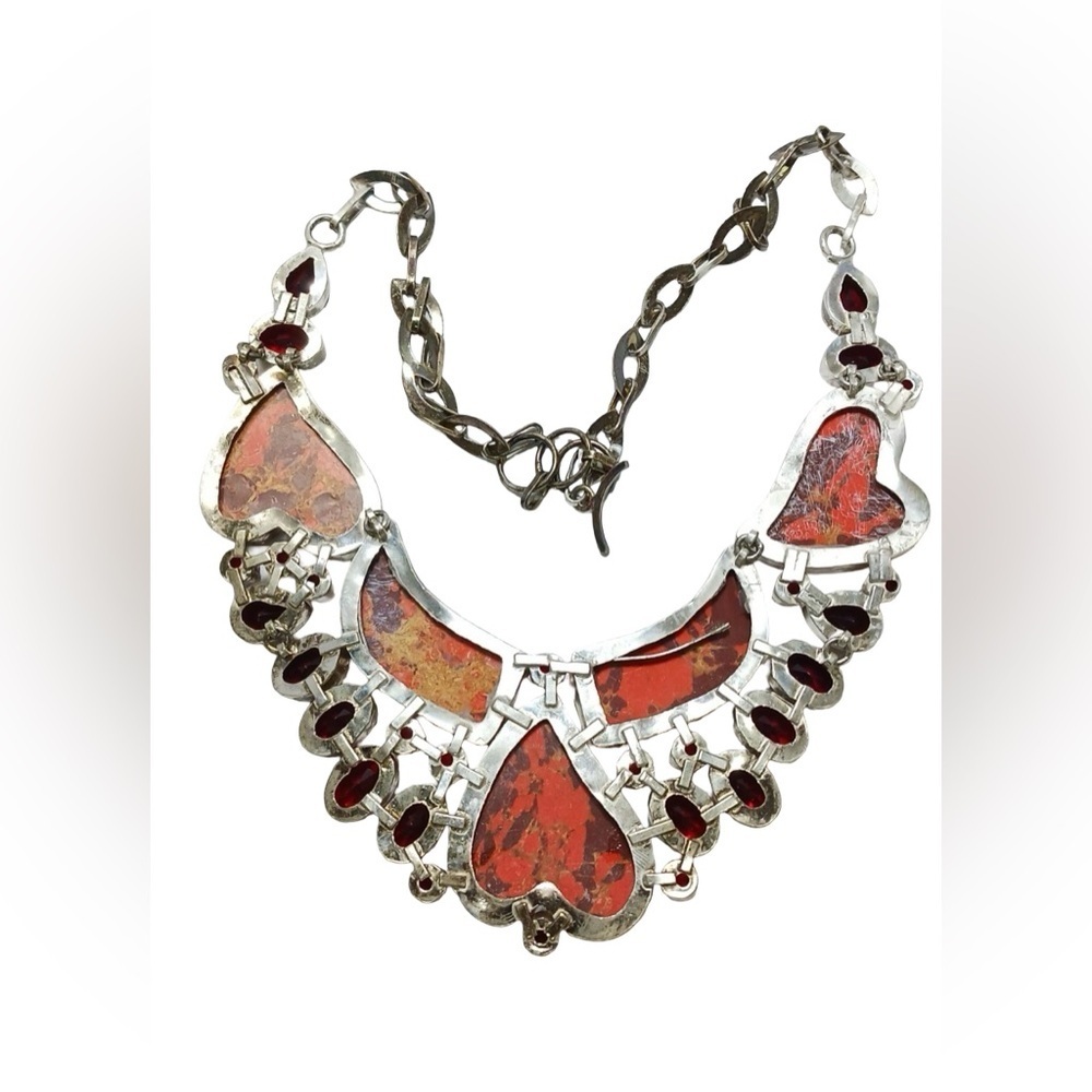 Jasper Glass Statement Neckalce - Picture 3 of 4
